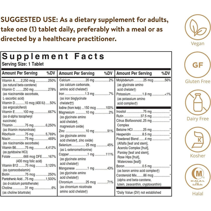 Solgar Formula VM-75 Multivitamins with Chelated Minerals Vegan 90 Tablets