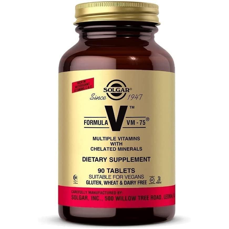 Solgar Formula VM-75 Multivitamins with Chelated Minerals Vegan 90 Tablets