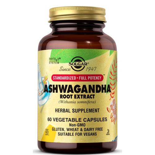 Solgar Full Potency Ashwagandha Root Extract Vegan Non-GMO Gluten Free 60 Vegetable Capsules