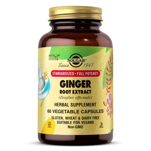 Solgar Full Potency Ginger Root Extract Herbal Supplement 60 Vegetable Capsules