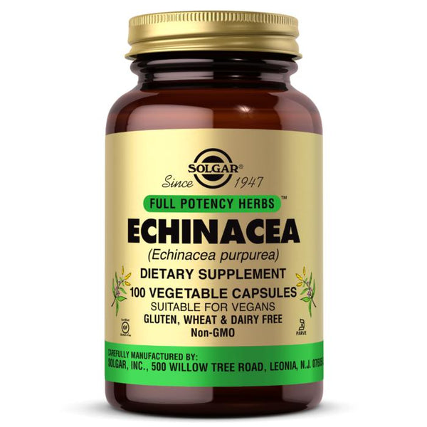 Solgar Full Potency Herbs Echinacea Herb Extract 100 Vegetable Capsules