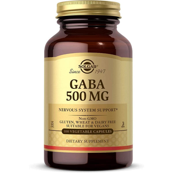 Solgar GABA 500mg Nervous System Support 100 Vegetable Capsules