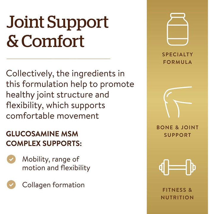 Solgar Glucosamine MSM Complex 120 Tablets - For Healthy Joints Shellfish-Free Gluten Free Dairy Free