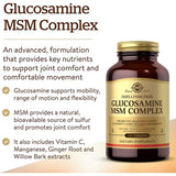 Solgar Glucosamine MSM Complex 120 Tablets - For Healthy Joints Shellfish-Free Gluten Free Dairy Free