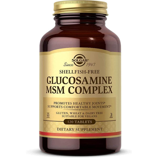 Solgar Glucosamine MSM Complex 120 Tablets - For Healthy Joints Shellfish-Free Gluten Free Dairy Free