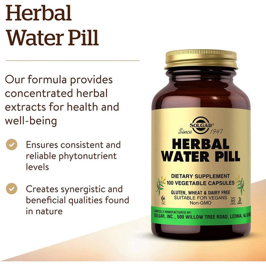 Solgar Herbal Water 100 Vegetable Capsules