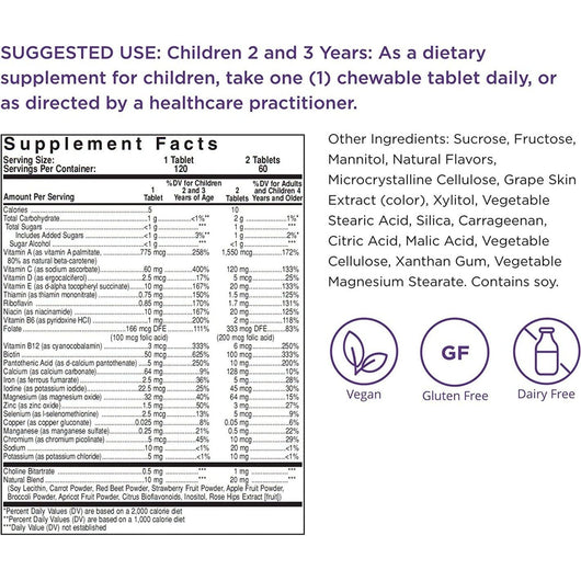 Solgar KANGAVITES Complete Multivitamin & Mineral Children's Formula 120 Chewable Tablets