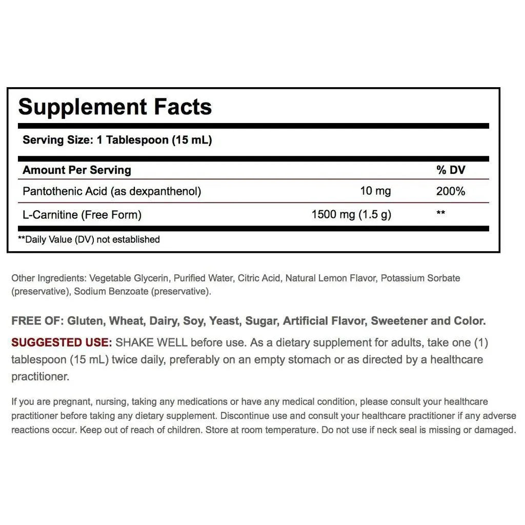 Solgar L-CARNITINE Liquid 1500 MG Natural Lemon Flavor 473ml