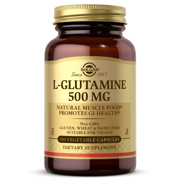 Solgar L-Glutamine 500mg Non-GMO Gluten Free Dairy Free Vegan 100 Veg Capsules