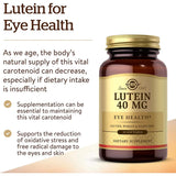 Solgar Lutein 40 mg 30 Softgels - Supports Eye Health - Contains FloraGLO Lutein - Gluten Free Dairy Free