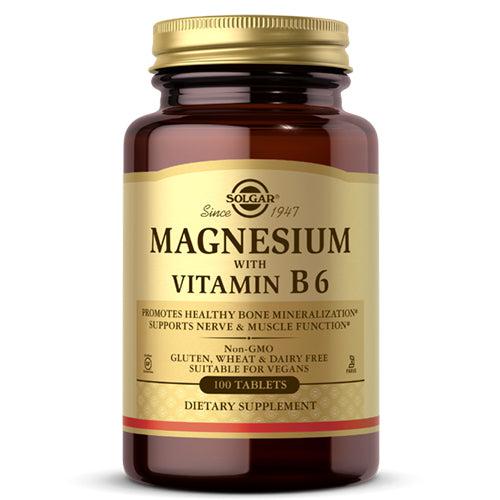 Solgar MAGNESIUM WITH VITAMIN B6 100 Tablets