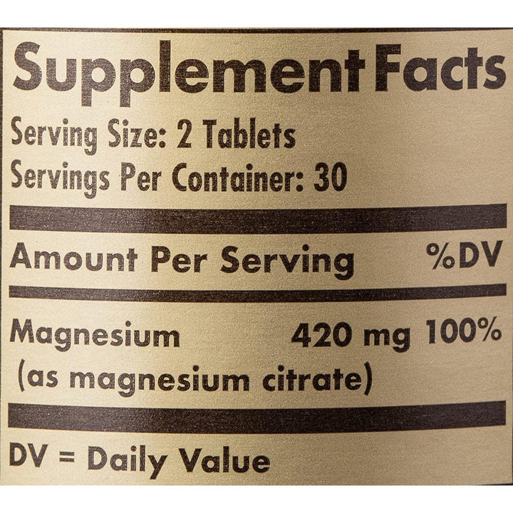 Solgar Magnesium Citrate 60 Vegan Tablets