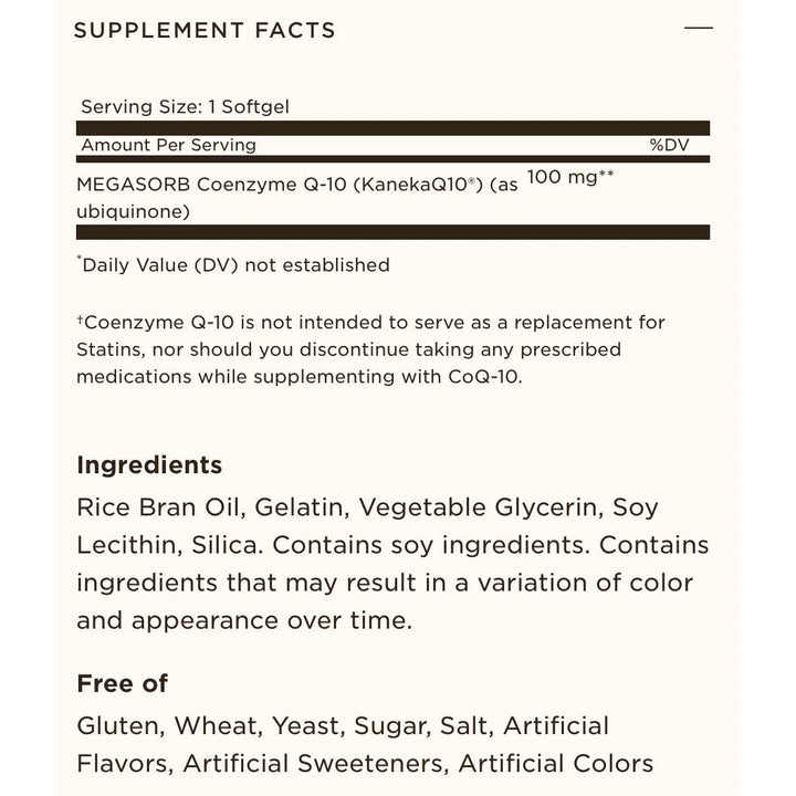 Solgar Megasorb CoQ-10 100mg 30 Softgels