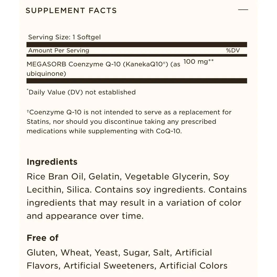 Solgar Megasorb CoQ-10 100mg 30 Softgels