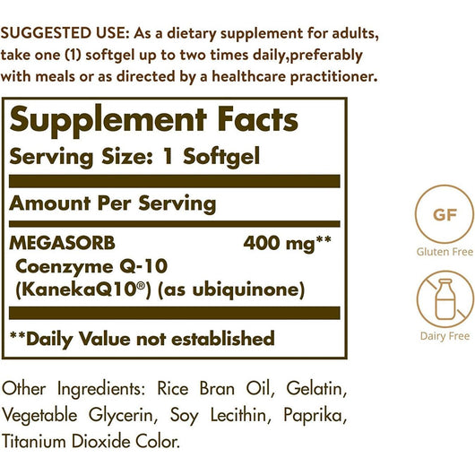 Solgar Megasorb CoQ-10 400mg 30 Softgels