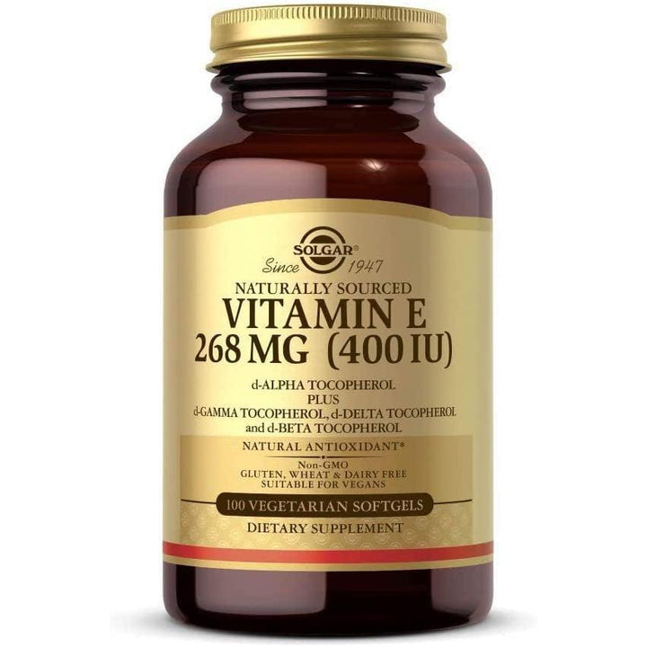 Solgar Naturally Sourced Vitamin E 400 IU Non-GMO 100 Vegan Softgels