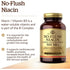 Solgar No Flush Niacin Vitamin B3 500 mg 100 Vegetable Capsules