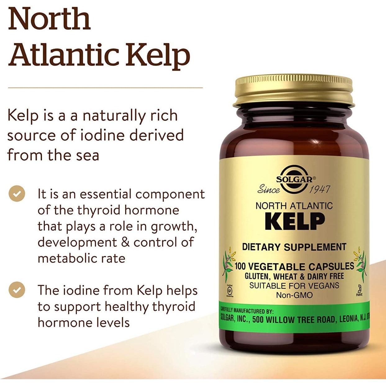 Solgar North Atlantic Sea Kelp Iodine 100 Vegetable Capsules