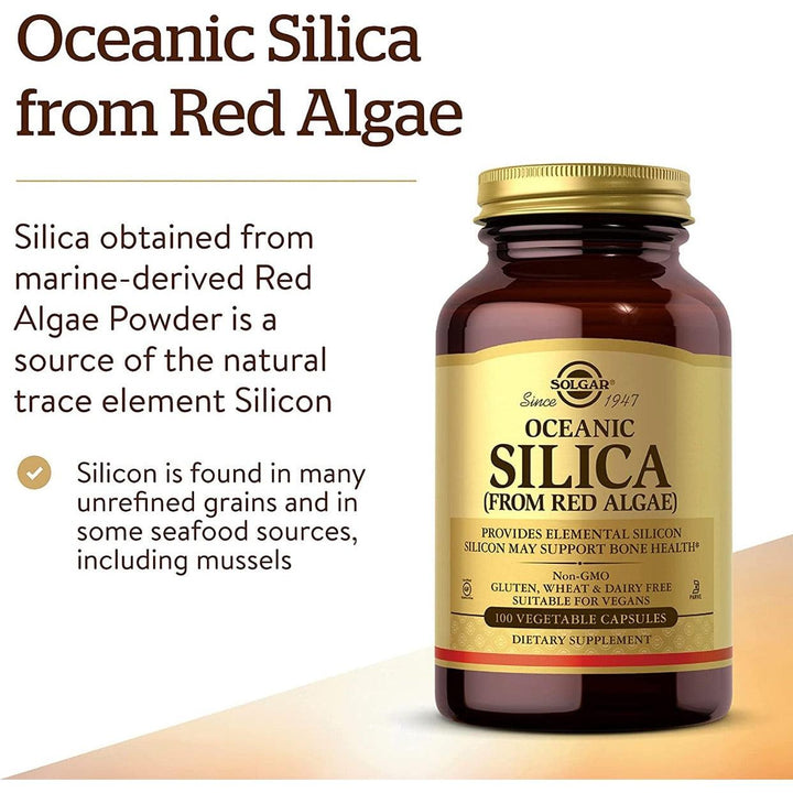 Solgar Oceanic Silica from Red Algae Elemental Silicon 100 Vegetable Capsules