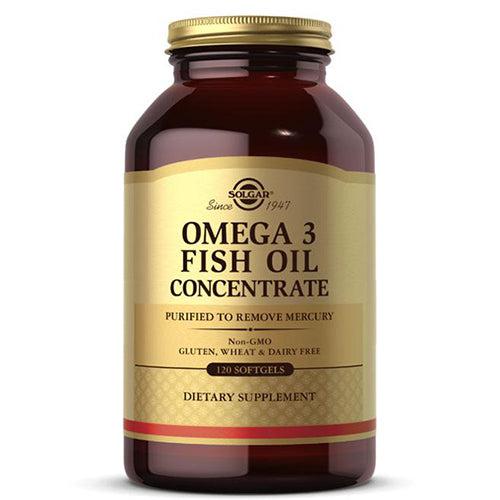 Solgar Omega 3 Fish Oil Concentrate non-GMO, gluten- and dairy-free 120 Softgels