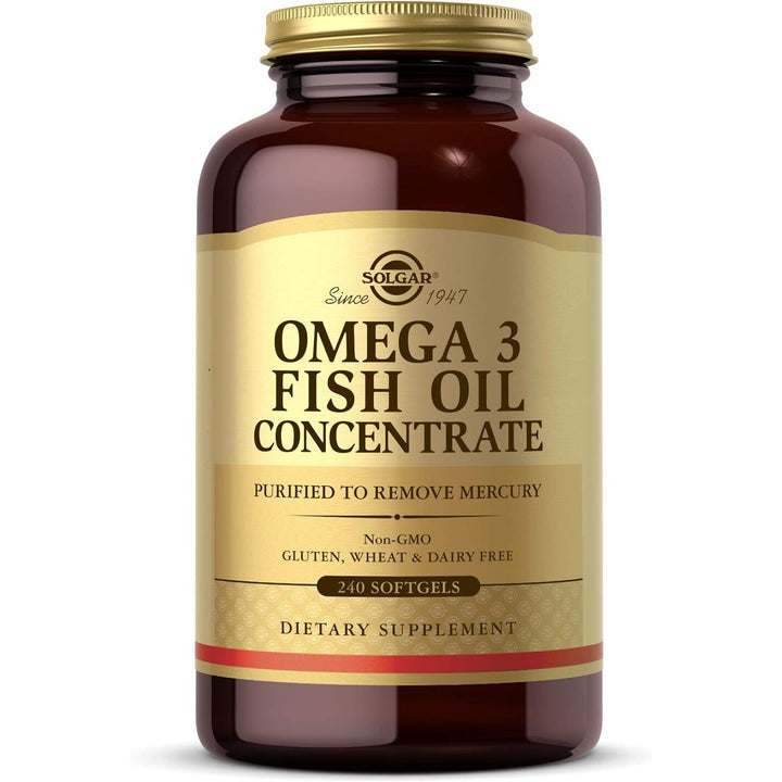 Solgar Omega 3 Fish Oil Concentrate non-GMO, gluten- and dairy-free 240 Softgels