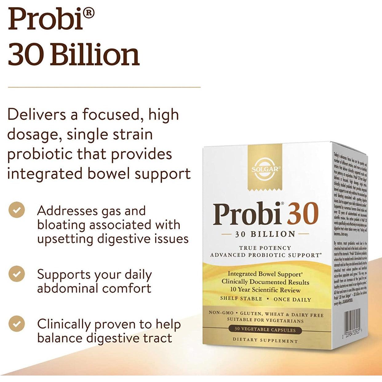 Solgar Probi 30 30 Billion Probiotic 30 Vegetable Capsules