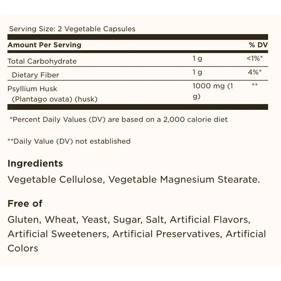 Solgar Psyllium Husks Fiber 500 MG 200 Vegetable Capsules