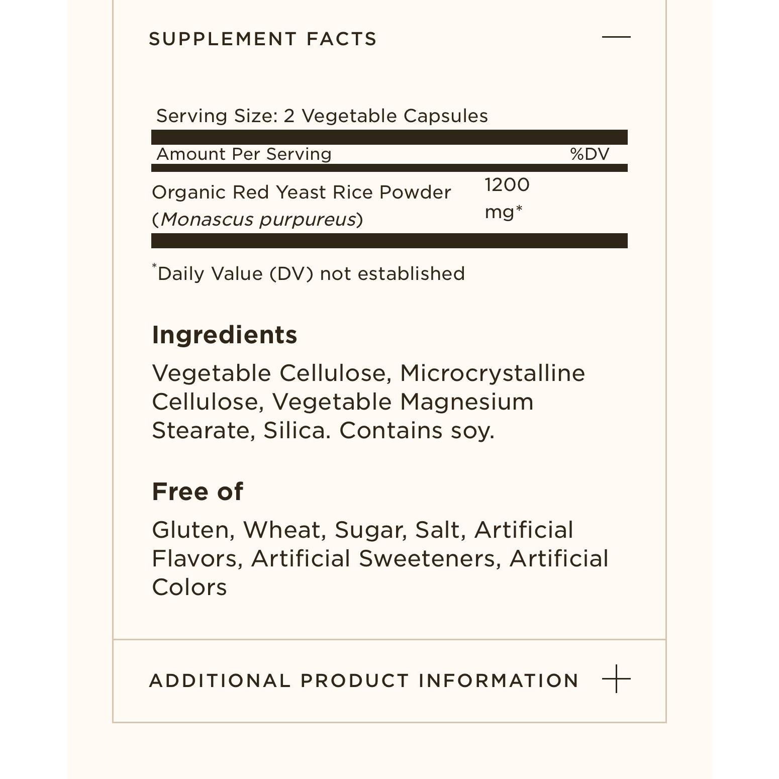 Solgar Red Yeast Rice 600mg 60 Vegetable Capsules