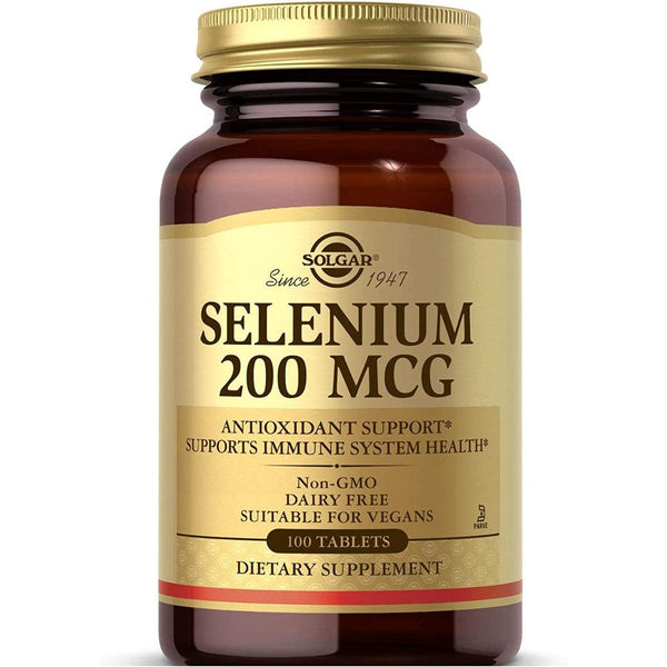 Solgar Selenium 200 MCG Antioxidant Support Non-GMO Dairy Free Vegan 100 Tablets