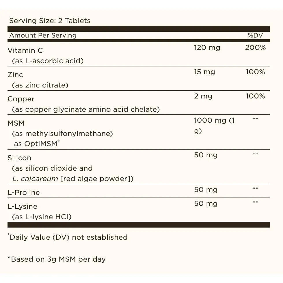 Solgar Skin, Nails & Hair Advanced MSM Formula Vegan 60 Tablets