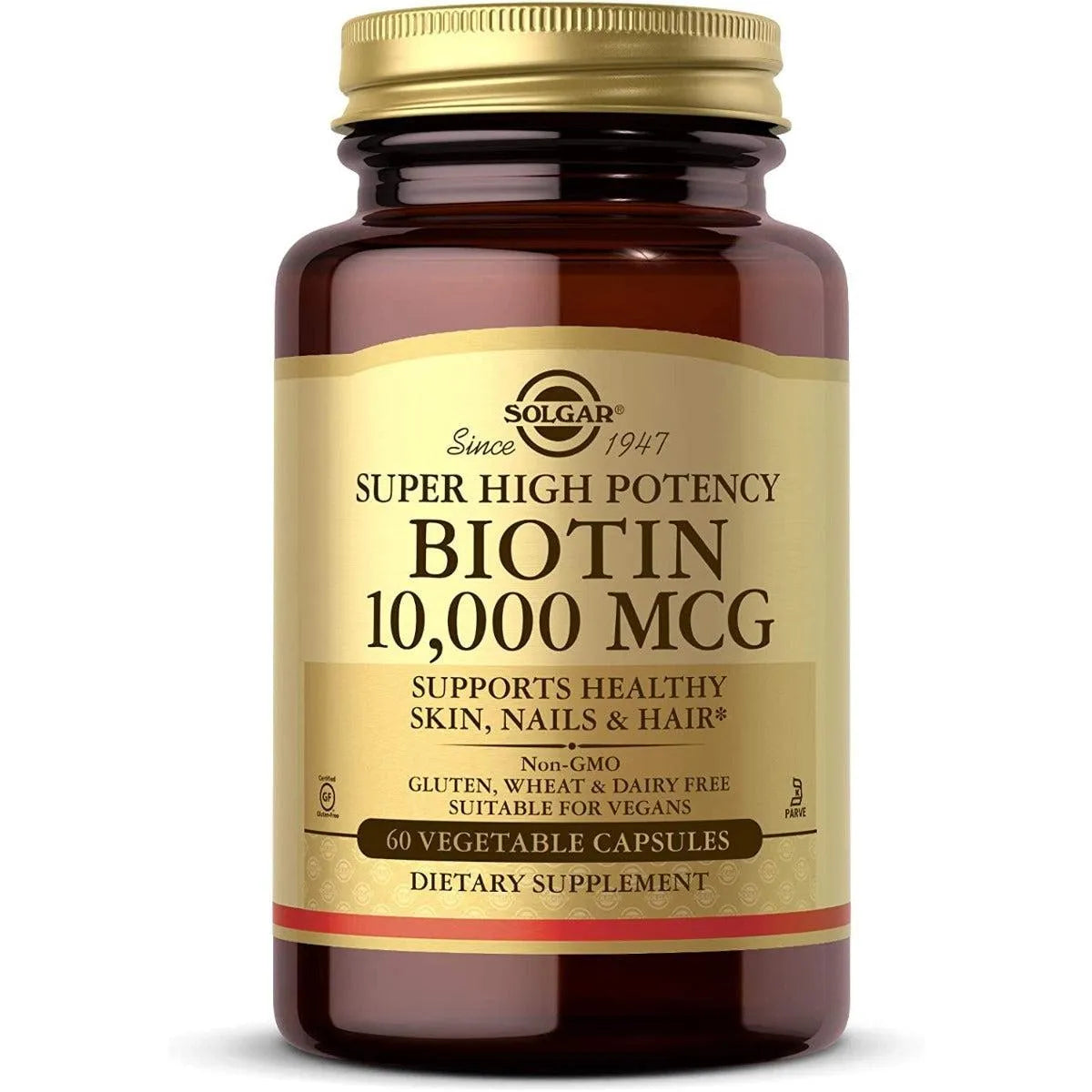 Solgar Super High Potency Biotin 10,000 MCG 60 Vegetable Capsules
