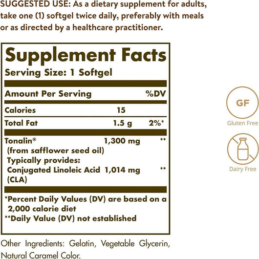 Solgar Tonalin CLA 1300 MG 60 Softgels