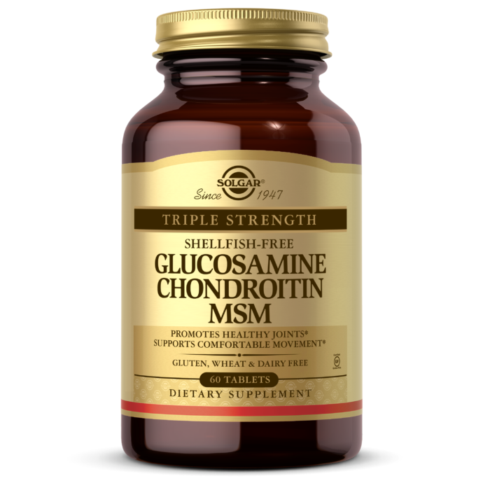 Solgar Triple Strength Glucosamine Hyaluronic Acid Chondroitin MSM 60 Tablets