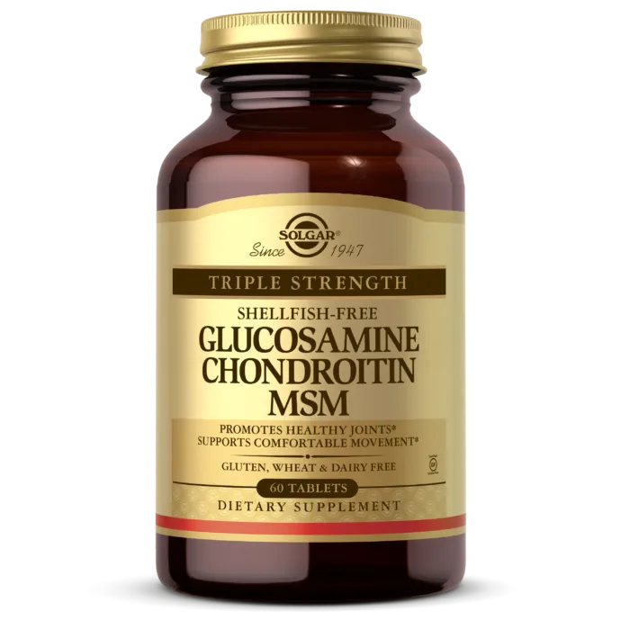 Solgar Triple Strength Glucosamine Hyaluronic Acid Chondroitin MSM 60 Tablets