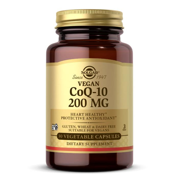 Solgar Vegan CoQ-10 200 MG For Heart Health Non-GMO 30 Veg Capsules