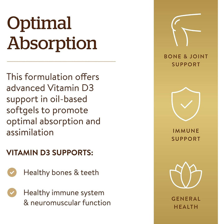 Solgar Vitamin D3 1000 IU 100 Softgels