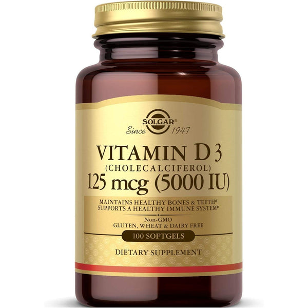 Solgar Vitamin D3 125mcg 5000IU 100 Softgels