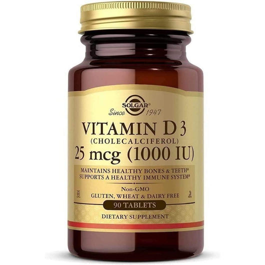 Solgar Vitamin D3 25mcg 1000 IU Non-GMO 90 Tablets