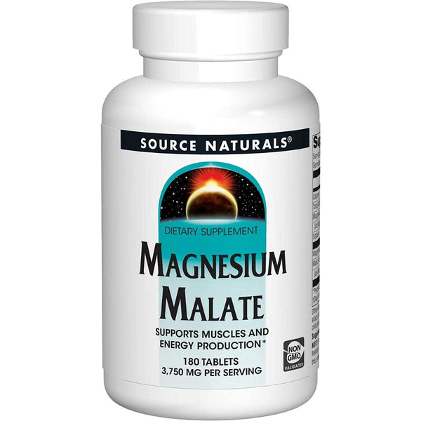 Source Naturals Magnesium Malate Support Muscles & Energy Production 180 Tablets