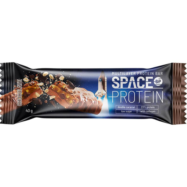 Space Protein Bar Chocolate with Caramel Low Sugar with Collagen Gluten Free 40g
