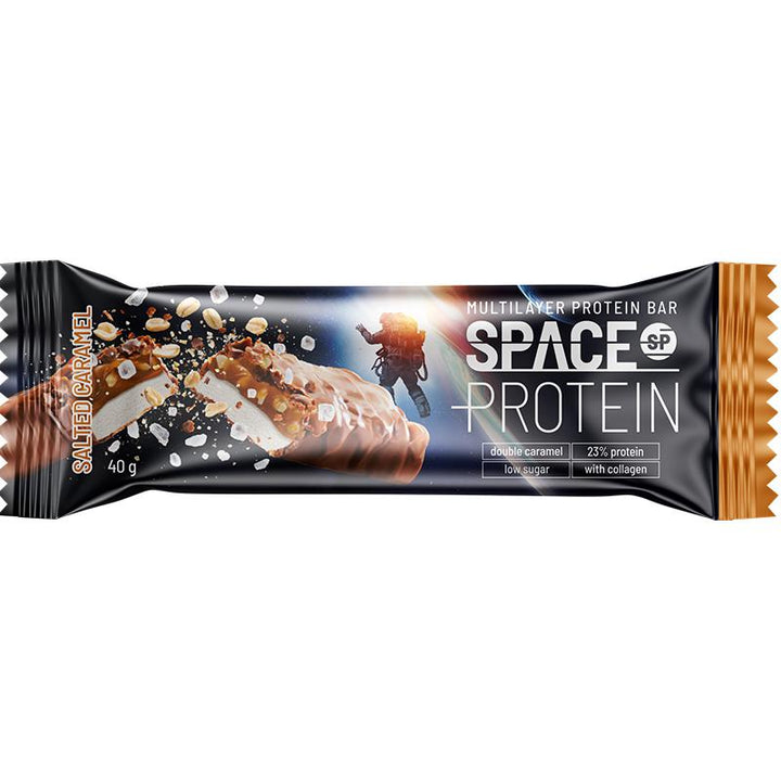 Space Protein Bar Salted Caramel Low Sugar with Collagen Gluten Free 40g