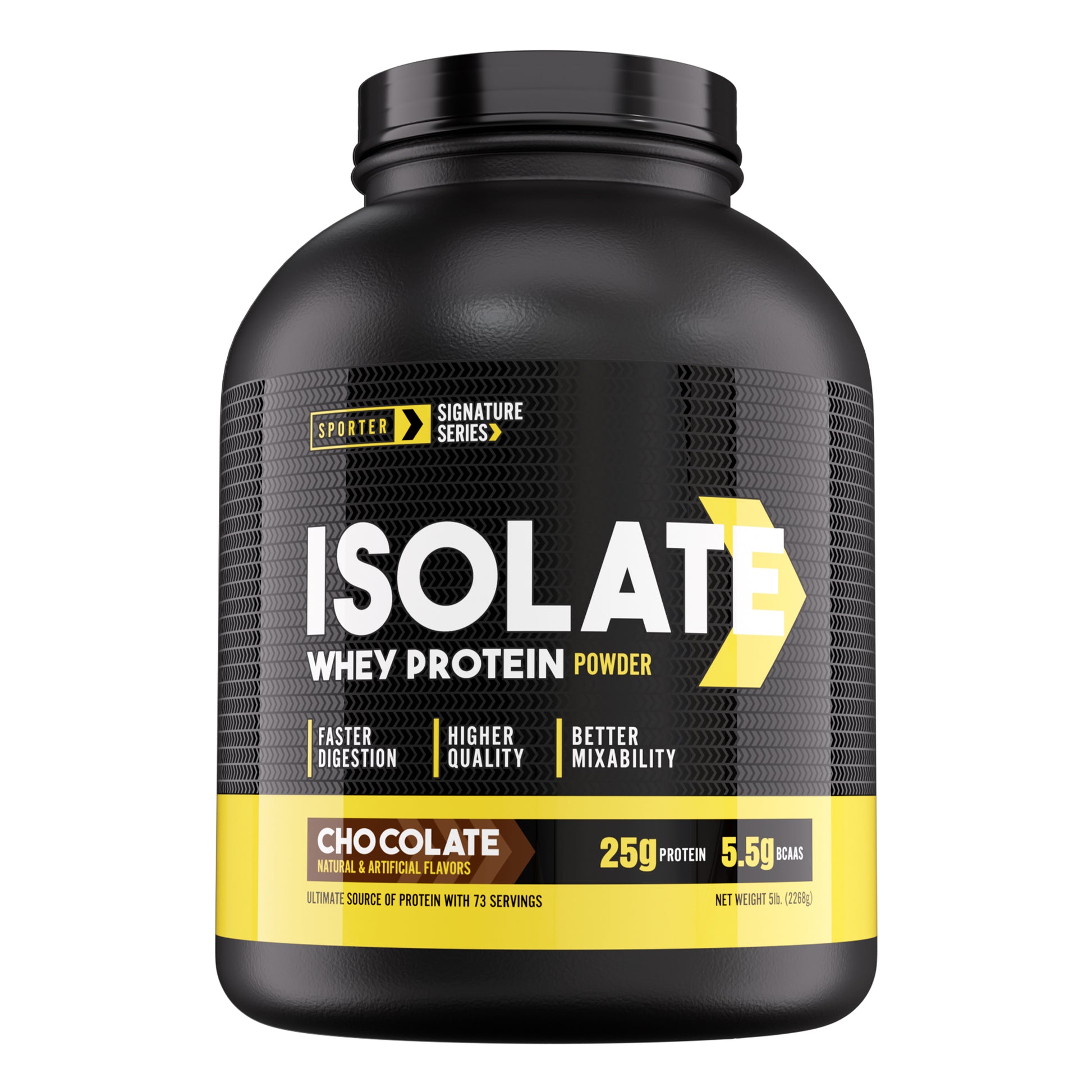 Sporter Isolate Whey Protein Chocolate Flavor 25g Protein 5.5g BCAAs 2268g