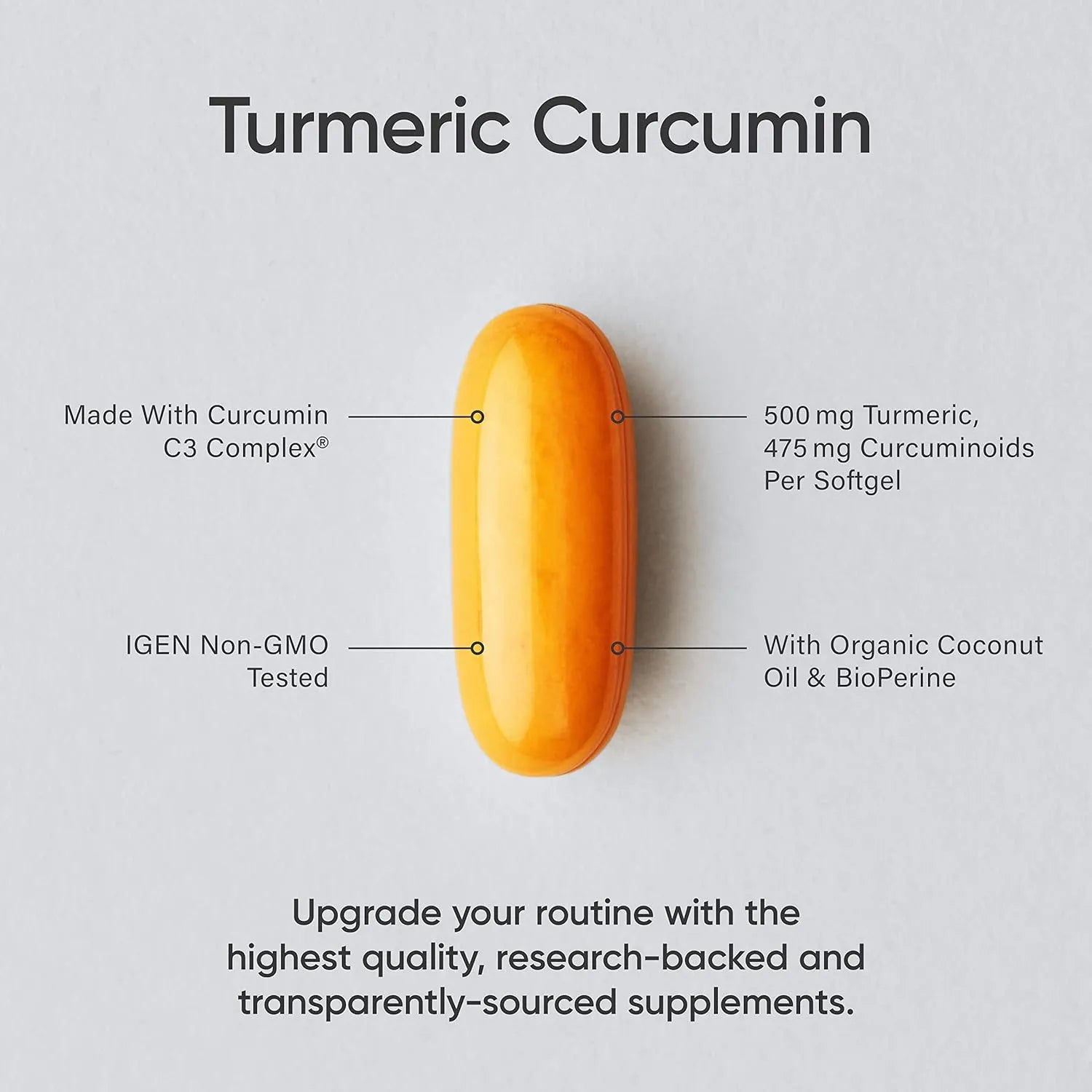 Sports Research C3 Turmeric Curcumin with Black Pepper BioPerine powder 60 Softgels