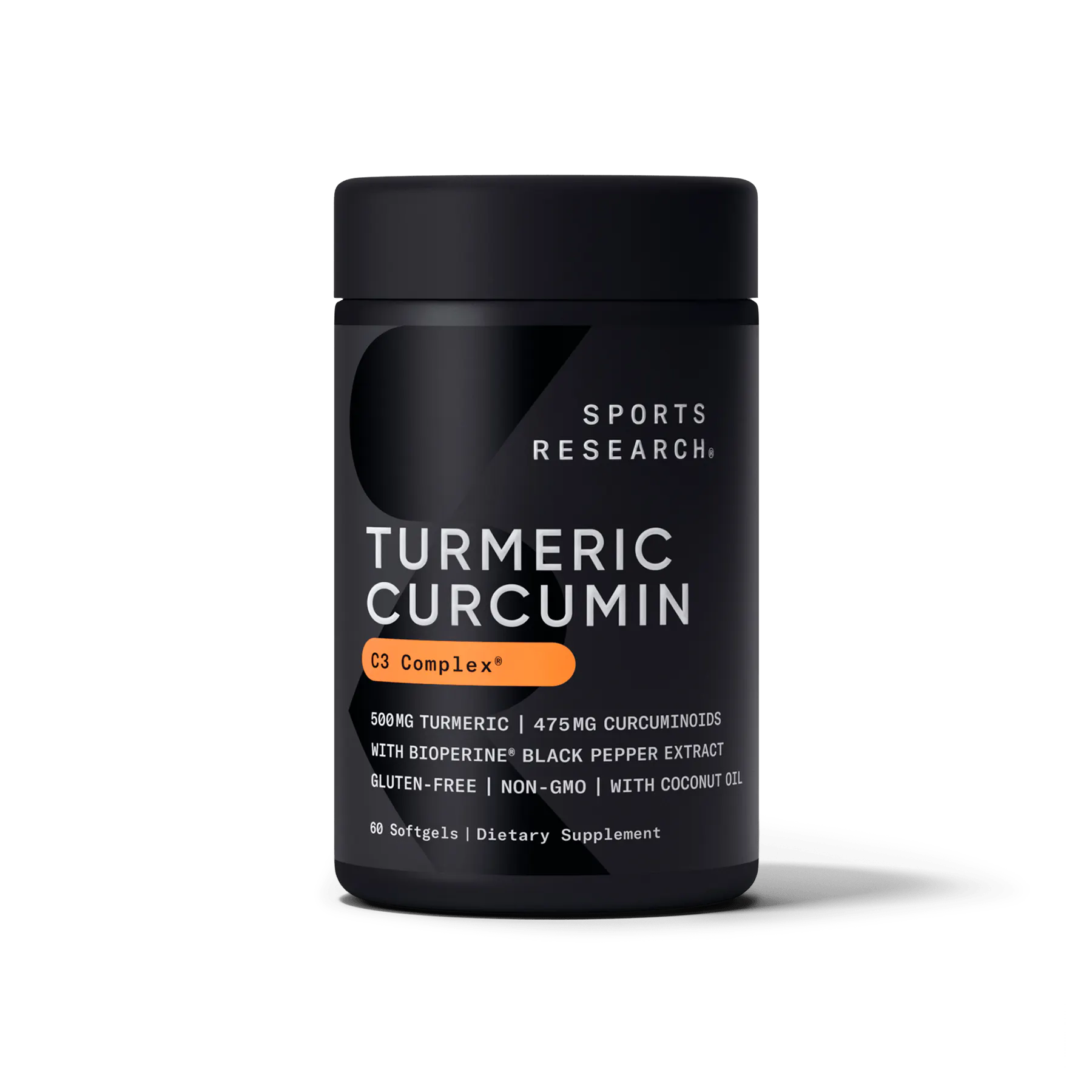 Sports Research C3 Turmeric Curcumin with Black Pepper BioPerine powder 60 Softgels