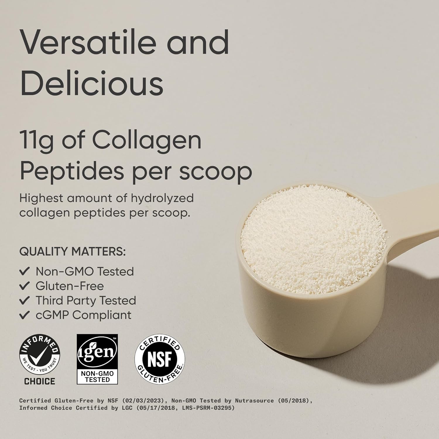 Sports Research Collagen Peptides - Hydrolyzed Type 1 & 3 Collagen Powder Vanilla Flavored 480g