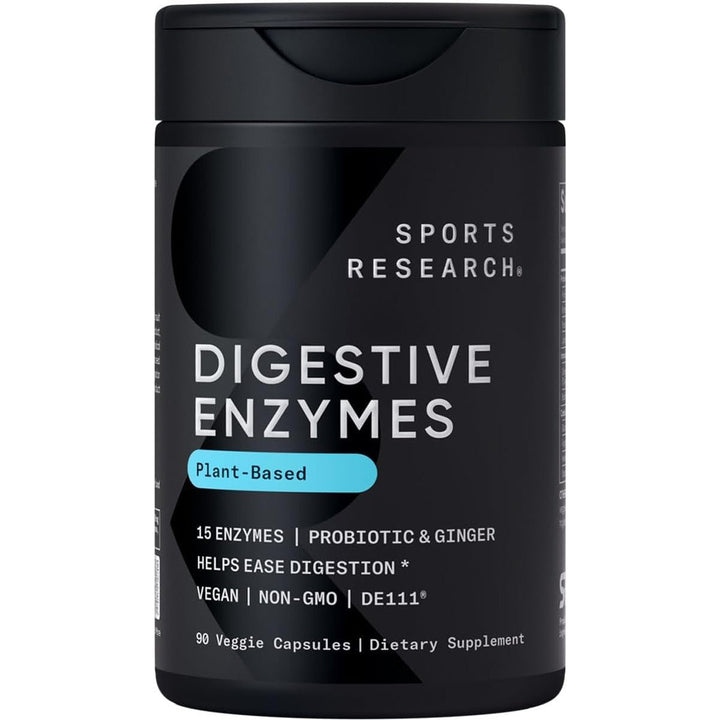 Sports Research Digestive Enzymes plant-based with Probiotics & Ginger 90 veggie capsule