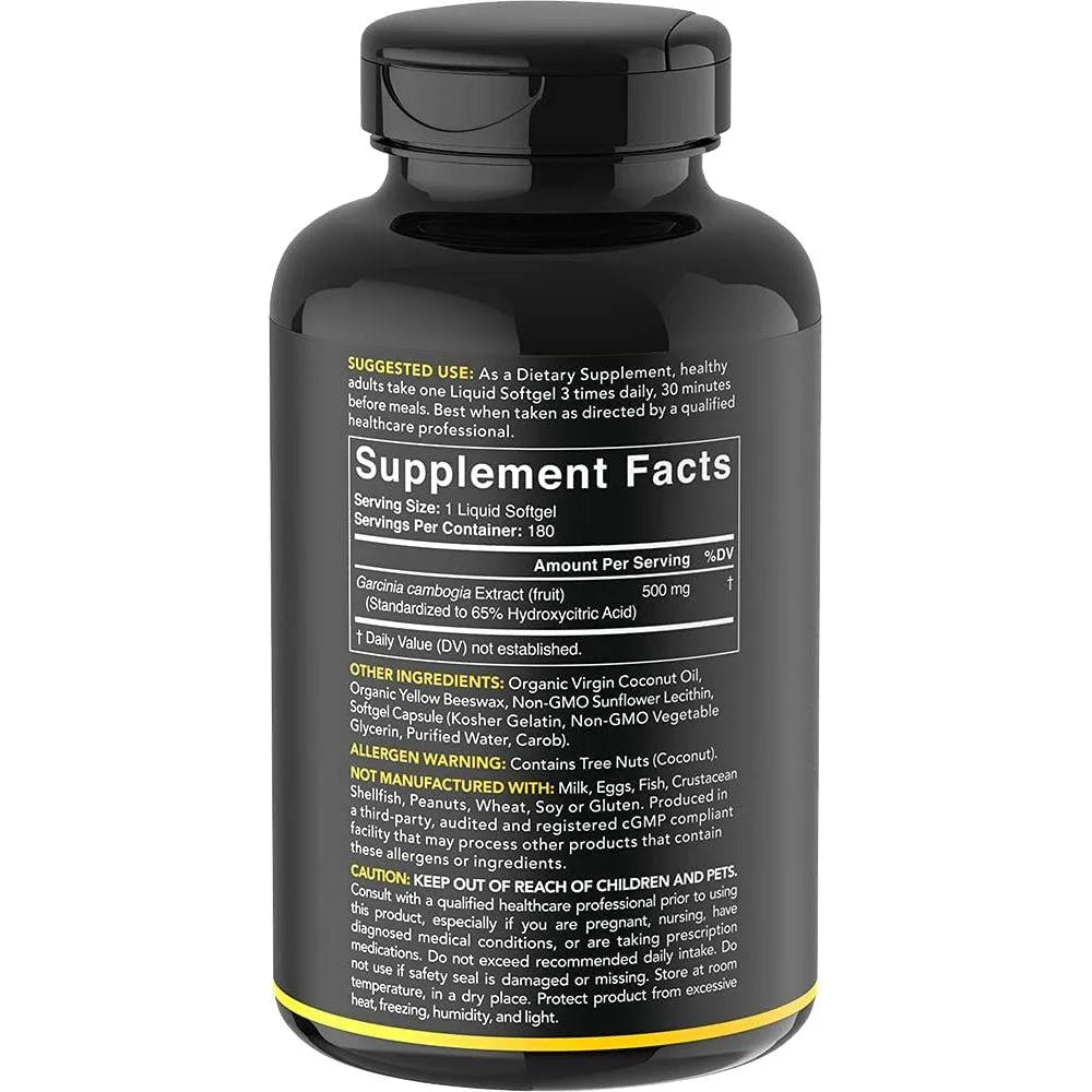 Sports Research Garcinia Cambogia (65%) with Organic Coconut Oil 90 Softgels