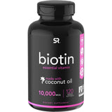 Sports Research High Potency Biotin 10,000mcg Vitamin B7 120 Veggie Softgels