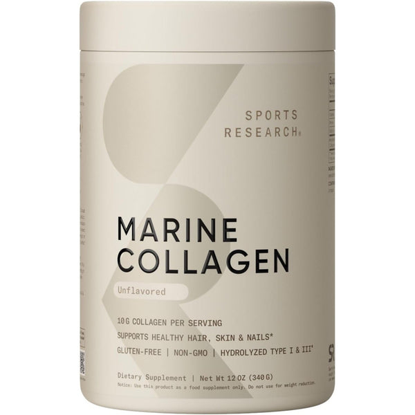 Sports Research Marine Collagen Peptides Unflavored KETO Friendly 340g