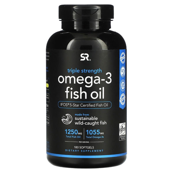Sports Research Omega-3 Fish Oil Triple Strength 1,250mg 180 Softgels